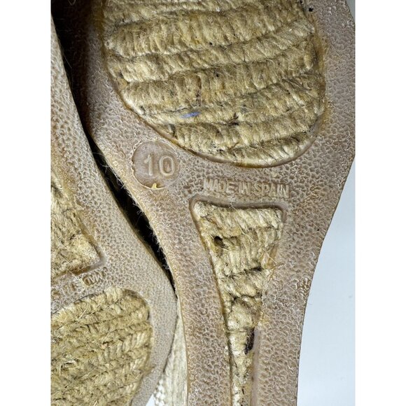J. Crew Beige Espadrille Wedge Sandals Tie Ankle Made in Spain Size 10 NEW - Picture 10 of 12